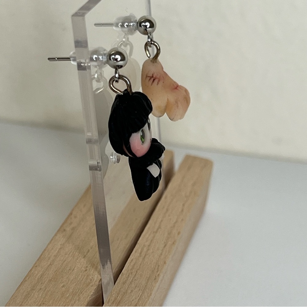 Wednesday Addams Clay Handmade Earrings - Picture 6 of 8